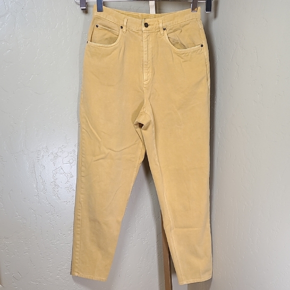 Liz Claiborne Lizwear High Rise Vintage Yellow Gold Jeans 100% Cotton Size 12 - Picture 1 of 12